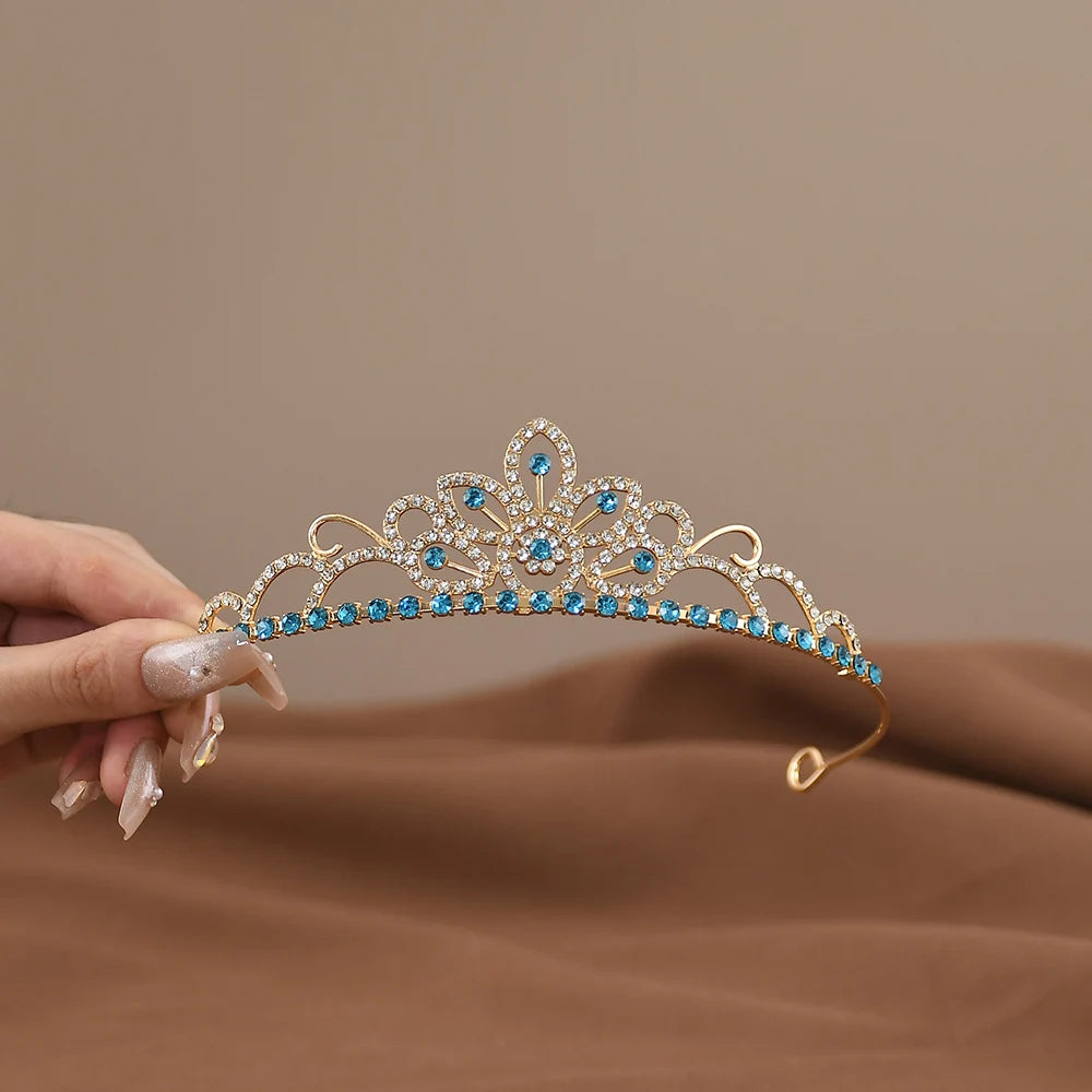 Mini Crystal Bridal Crown Comb for Girls - Rhinestone Pearl Tiaras for Weddings and Birthdays