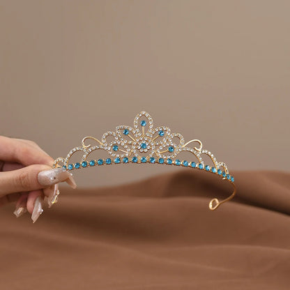 Mini Crystal Bridal Crown Comb for Girls - Rhinestone Pearl Tiaras for Weddings and Birthdays