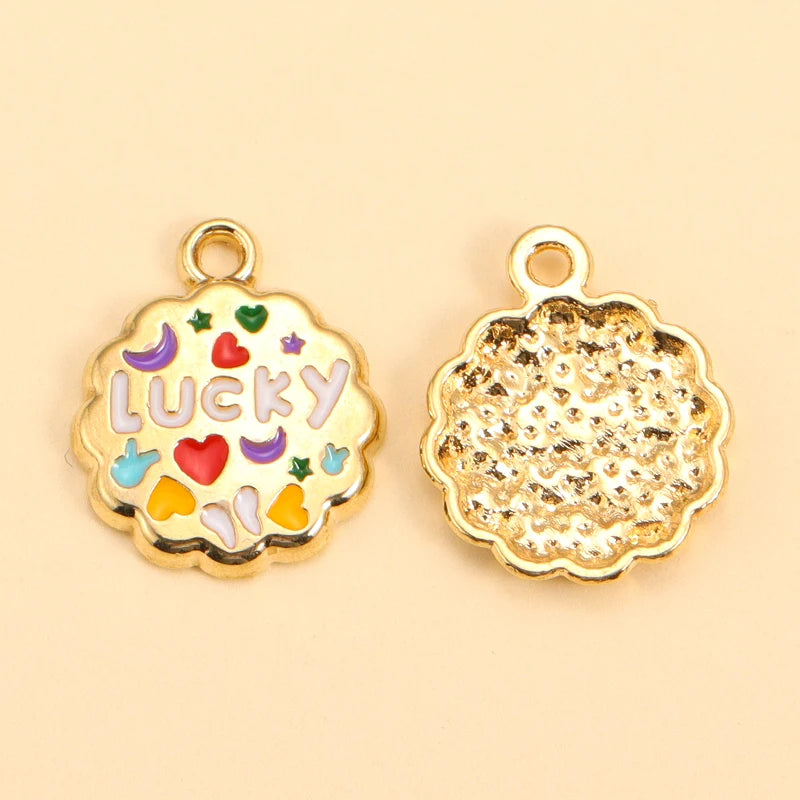 Gold-Plated Enamel Letter Charms Set for DIY Jewelry and Accessories