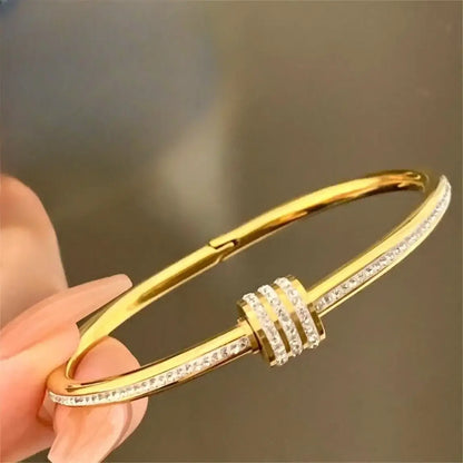 Titanium Steel Gold Silver Color Bangles for Women and Girls 1