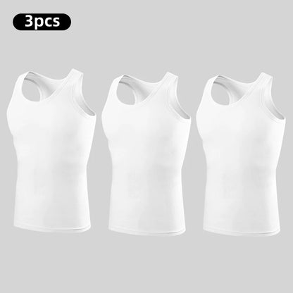 1/3 Pack Four Seasons Men's Cotton Joker Vest Casual Shirt 3pcs-01bai