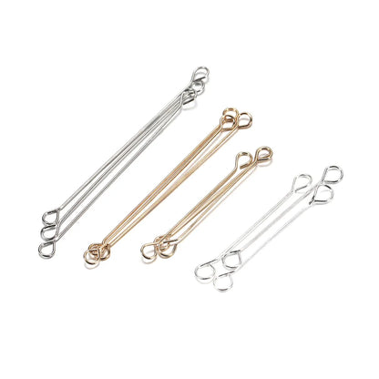 Stainless Steel Double Eye Pin Earrings Set for DIY Jewelry Making and Handcraft Supplies
