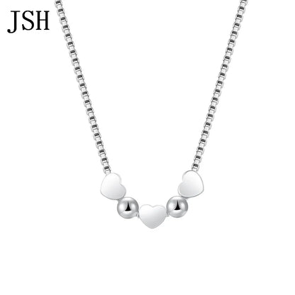 Elegant Heart Charm Silver Necklace for Women Fashion Pendant Jewelry Gift LN054