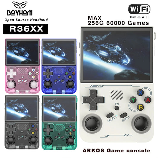 BOYHOM R36XX Handheld Retro Game Console 3.5 Inch IPS 640x480 WiFi Built In 15000 Plus Classic Games USB Type C