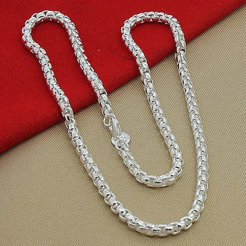 Retro Silver Plated Chain Necklace and Bracelet Set for Men and Women Perfect for Weddings and Engagements