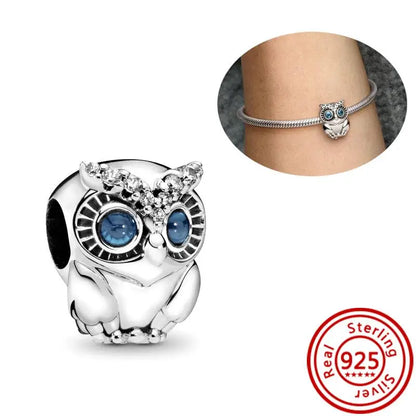 Sterling Silver Animal Charm Beads for Bracelets Featuring Unicorns, Squirrels, Elephants, Owls, Cats, Dogs, Lions, Bears and Rabbits Y695