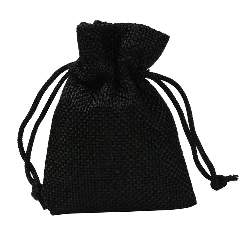 Colorful Cotton Jute Gift Pouches Set of 50 - Customizable Storage Bags for Jewelry and Accessories