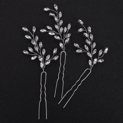 Elegant Rhinestone Bridal Hairpins with 7 Colors Flower Design for Weddings and Parties