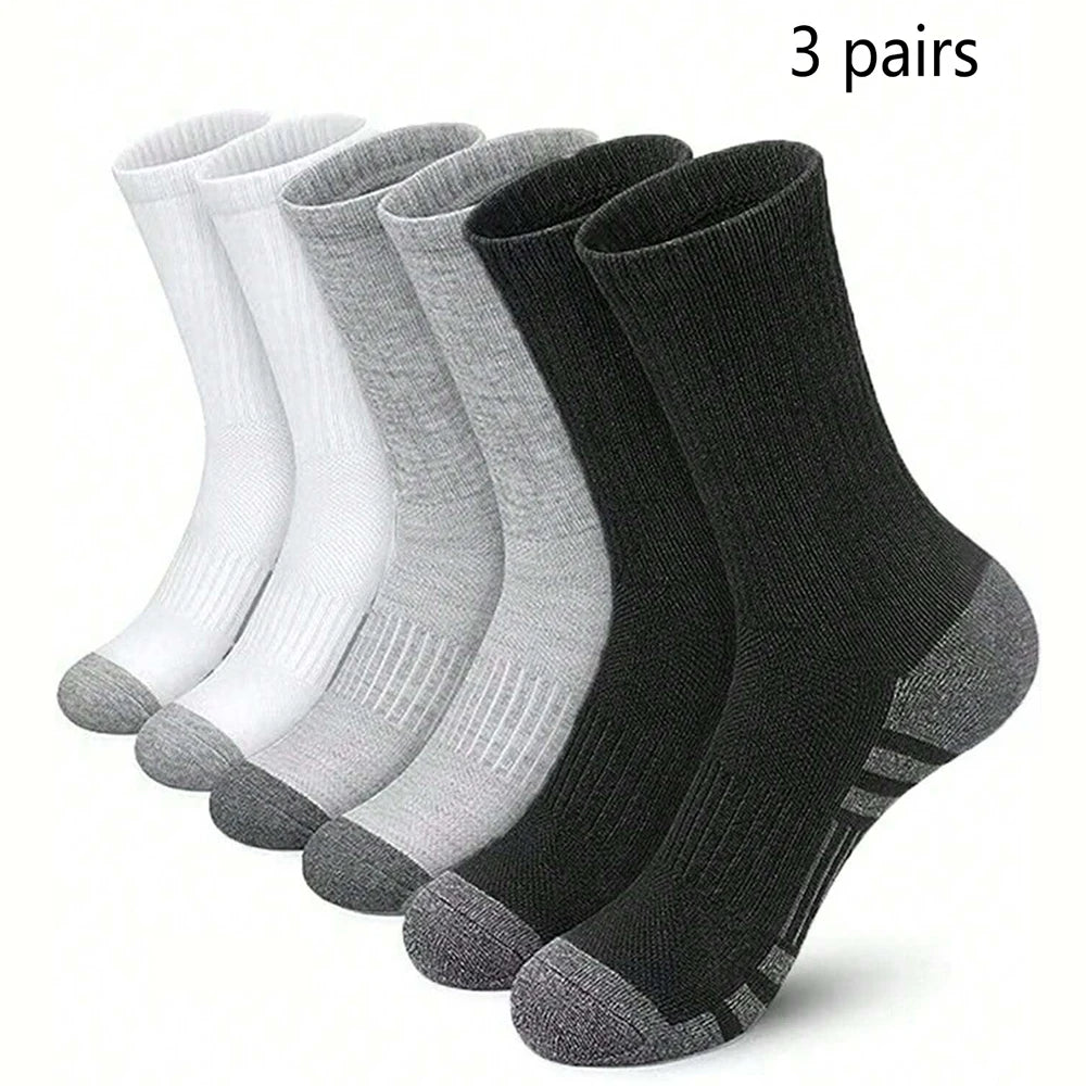 3 Pairs Men's Outdoor Gym Socks Comfortable Ground-Gripping EU 40-45 3 Pairs