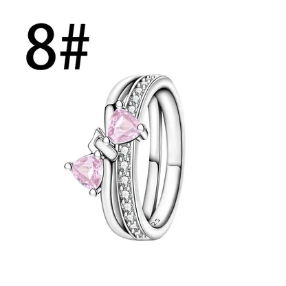 925 Sterling Silver Colorful Butterfly Heart Charms for Women DIY Jewelry Pendants Rings Earrings Bracelets