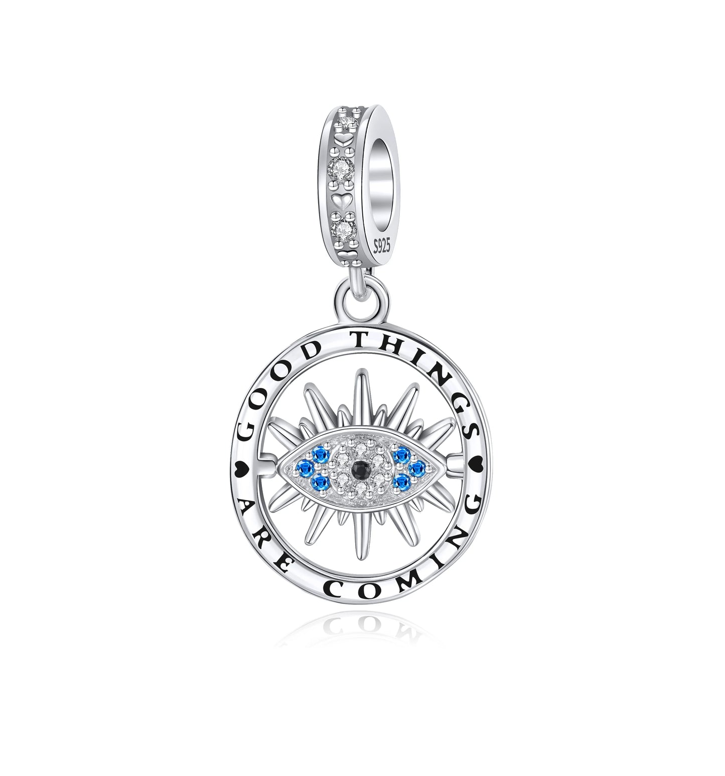 925 Sterling Silver Blue Evil Eye Jewelry Set With Zircon Charms Pendant Ring Earrings For Bracelet Necklace Gift