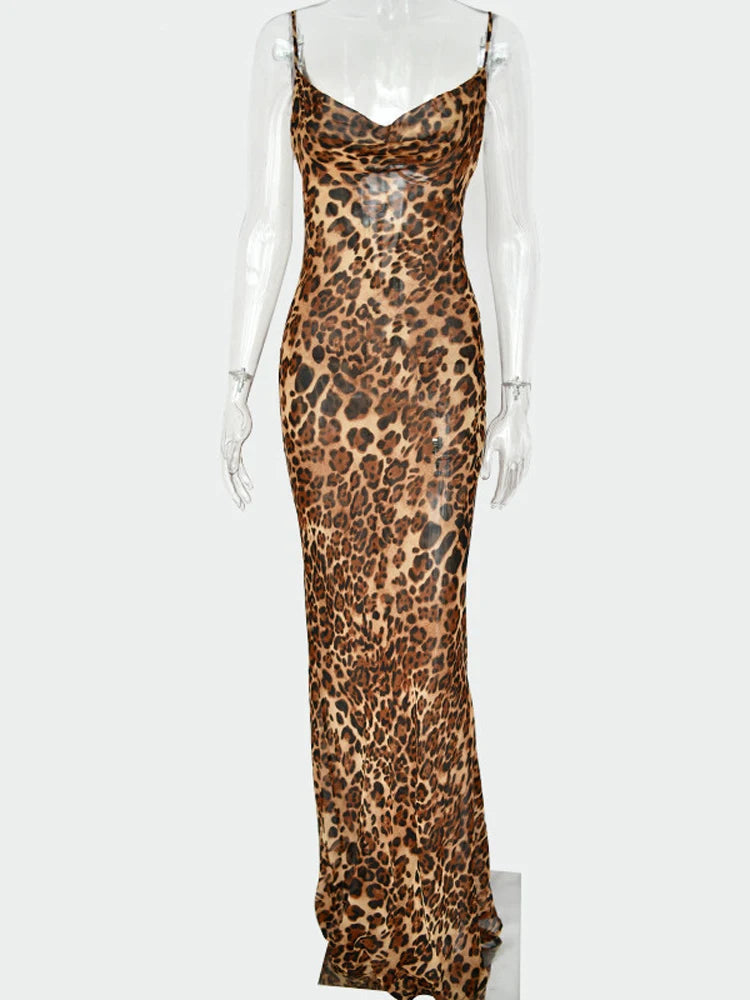 Julissa Mo Leopard Print V-Neck Bodycon Dress for Women