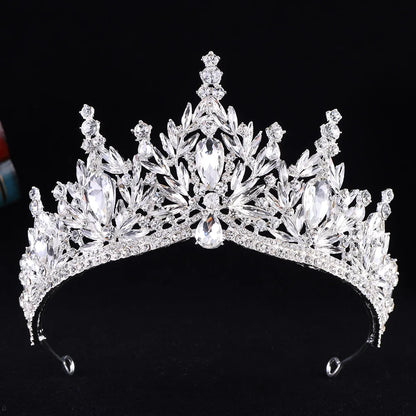 Diezi Baroque Vintage Crystal Tiara Crown for Women and Girls Wedding Party Elegant Rhinestone Hair Jewelry