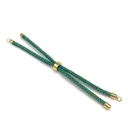 Adjustable Nylon Rope Bracelet Set with Brass Ends for DIY Jewelry Crafting