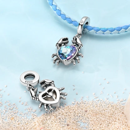 925 Sterling Silver Ocean Turtle Beach Charms Blue Shell