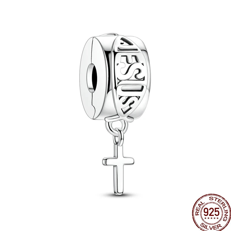 925 Sterling Silver Heart Family Charm Bead With Zircon
