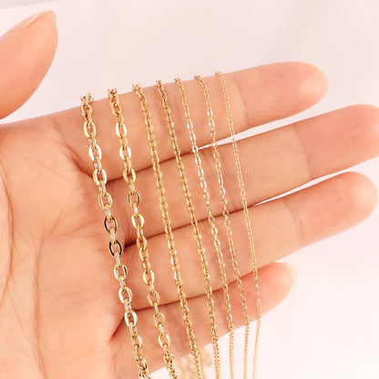 Gold Plated Stainless Steel O-Chains for DIY Jewelry Making 1m Necklace Craft Supplies