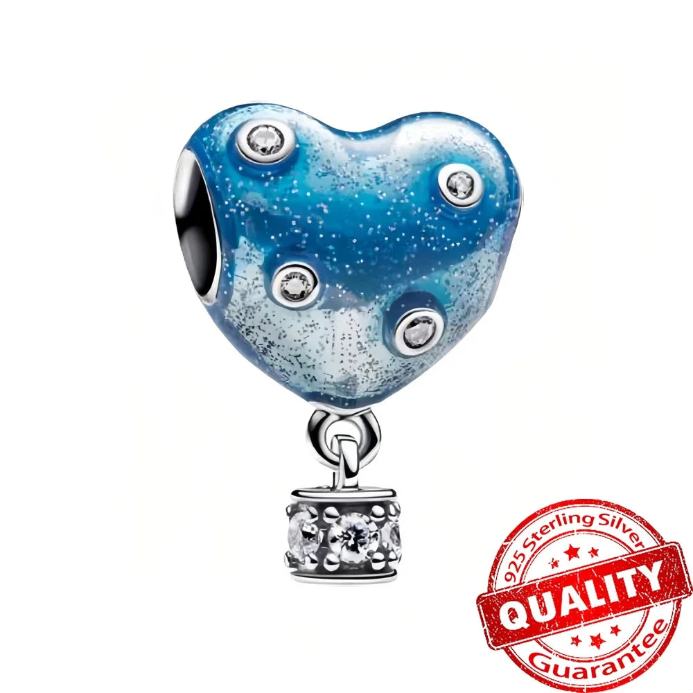 925 Sterling Silver Christmas Snowman Snowflakes and Hot Air Balloon Charms for DIY Bracelets and Necklaces Women Gift