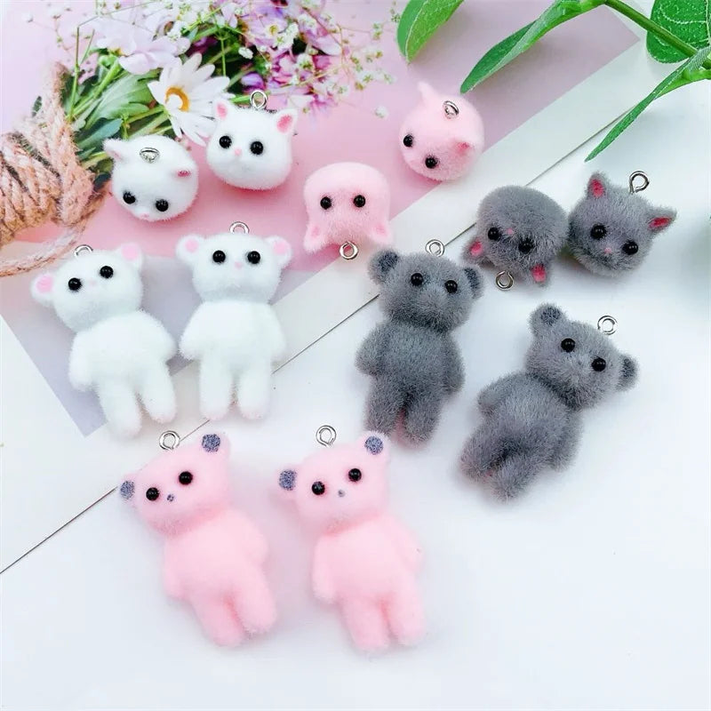 Charming Resin Cat Pendant Set for DIY Jewelry Creations