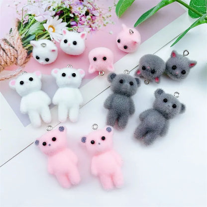 Charming Resin Cat Pendant Set for DIY Jewelry Creations