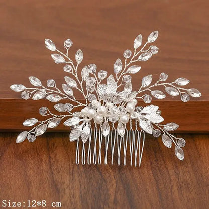 Silver Pearl Rhinestone Bridal Hair Combs - Top-Rated Wedding Hair Accessories for Women Silver 12