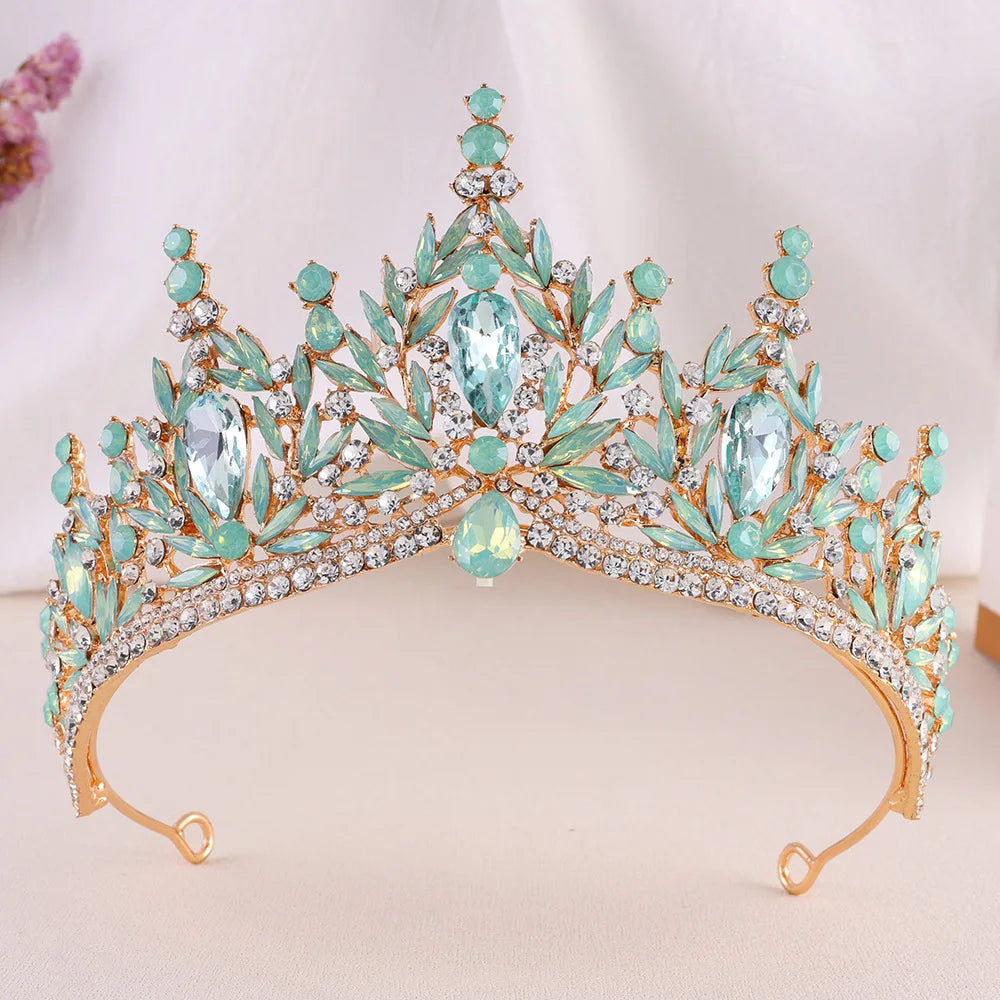 Diezi Baroque Vintage Crystal Tiara Crown for Women and Girls Wedding Party Elegant Rhinestone Hair Jewelry