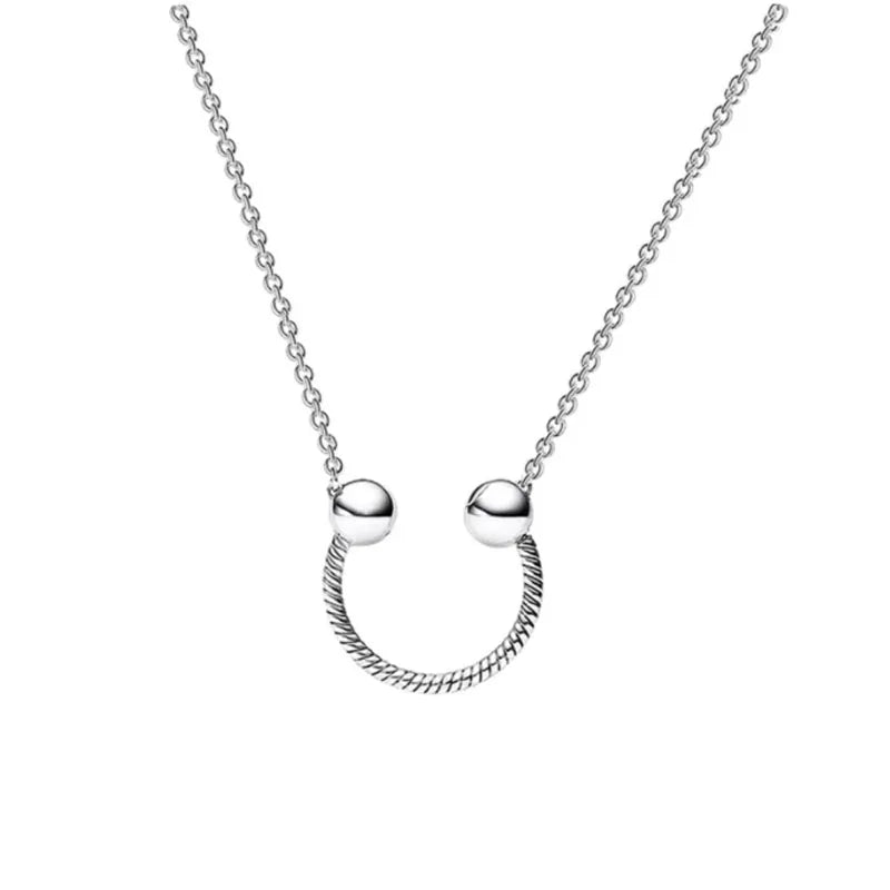 2025 European 925 Silver Pink and Red Heart-Shaped Necklace for Elegant Women