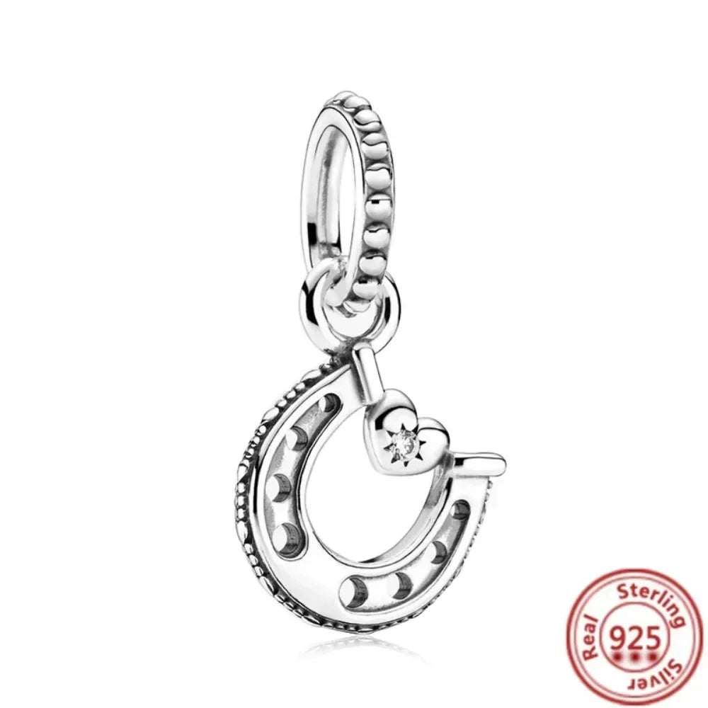 925 Sterling Silver Heart Family Tree Snowflake Animal Charms Beads for DIY Bracelet Women Jewelry Gift