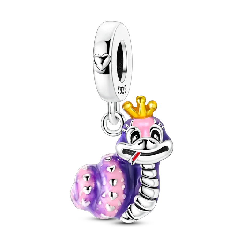 925 Sterling Silver Pumpkin Charm With Zircon Inlay