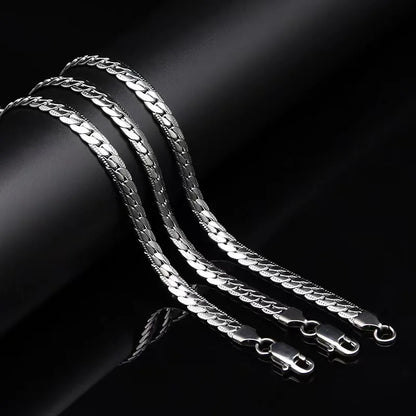 Luxury Silver Necklace Chain for Men and Women - 20-60cm, 5mm, Perfect for Weddings and Engagements 19.5cm
