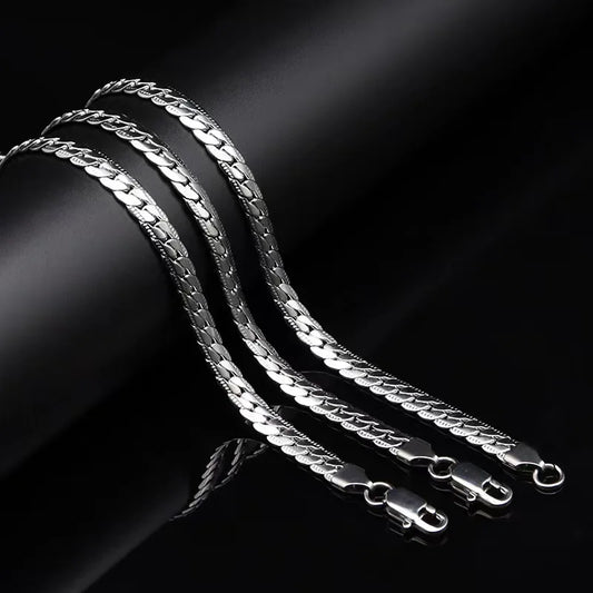 Luxury Silver Necklace Chain for Men and Women - 20-60cm, 5mm, Perfect for Weddings and Engagements 19.5cm