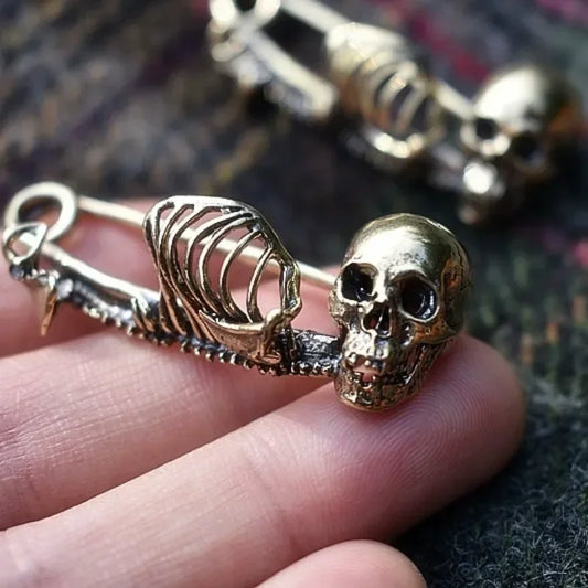 Punk Style Retro Skull Brooches for Men and Women - Gothic Halloween Clothing Accessories
