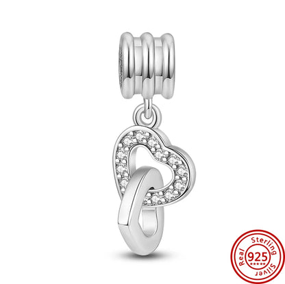 925 Silver Lucky Crown Butterfly Heart Family Tree Beads