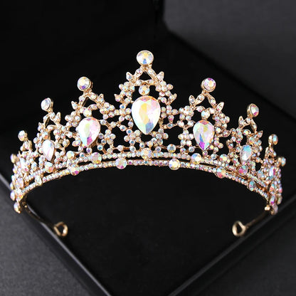 Elegant Crystal Bridal Tiara Crown for Weddings Silver Diadem Veil Headpiece Jewelry
