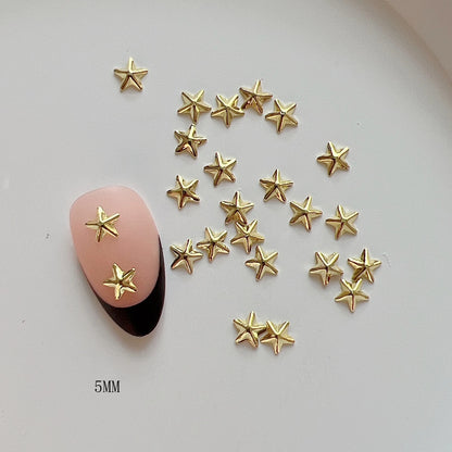Nail Angel 3D Metal Mini Star Heart Square Bow Charm Set