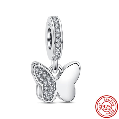 925 Silver Lucky Crown Butterfly Heart Family Tree Beads