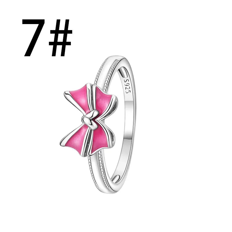 925 Sterling Silver Colorful Butterfly Heart Charms for Women DIY Jewelry Pendants Rings Earrings Bracelets