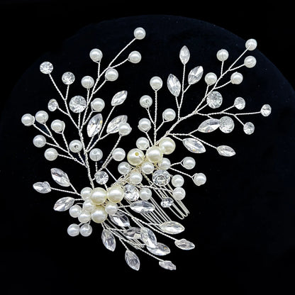 Elegant Crystal Bridal Hair Comb Silver Gold Wedding Headpiece for Women