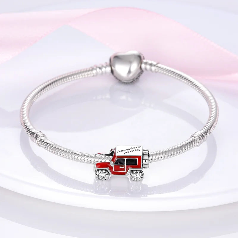 Sterling Silver Sports Car and Motorcycle Charms for DIY Jewelry Making