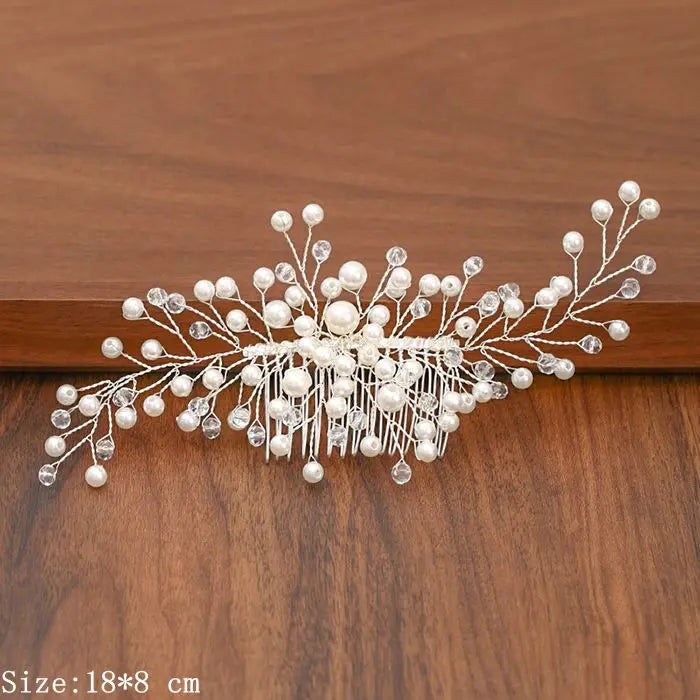 Silver Pearl Rhinestone Bridal Hair Combs - Top-Rated Wedding Hair Accessories for Women Silver 6