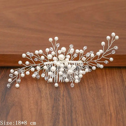 Silver Pearl Rhinestone Bridal Hair Combs - Top-Rated Wedding Hair Accessories for Women Silver 6
