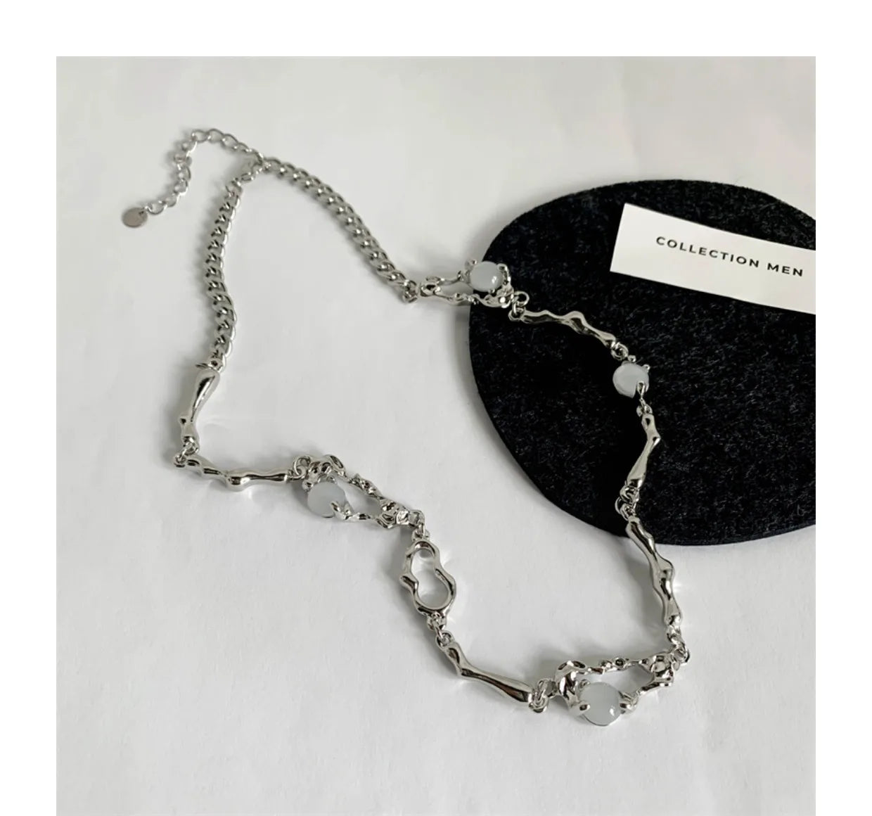 Y2K Moonstone Necklace with Star Tassels Pendant Zircon Chain for Women Girls Trendy Party Jewelry Gift