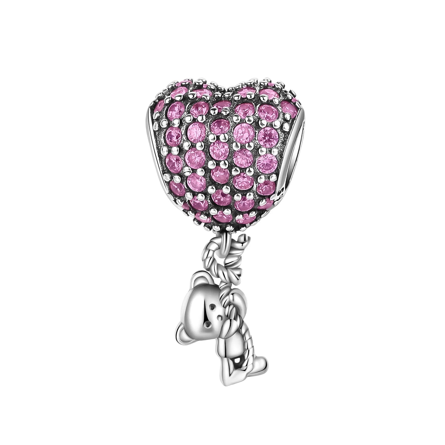 Sparkling Purple Jellyfish Sterling Silver 925 Charm Bead Birthday Pendant for DIY Bracelet Jewelry