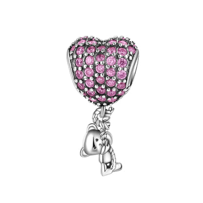 Sparkling Purple Jellyfish Sterling Silver 925 Charm Bead Birthday Pendant for DIY Bracelet Jewelry