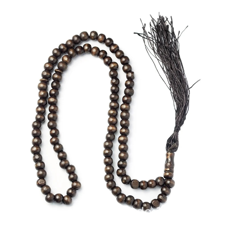 Natural 8mm Wood Beads Muslim Tasbih Prayer Beads for Spiritual Reflection and Eid Ramadan Gift