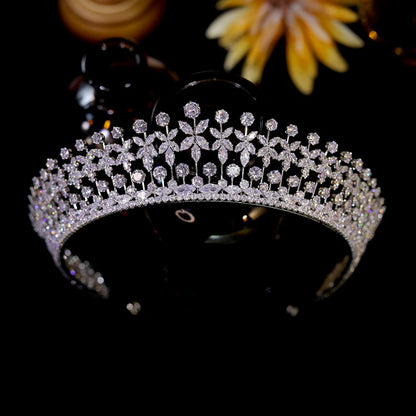Elegant Crystal Floral Wedding Tiara for Brides and Princesses