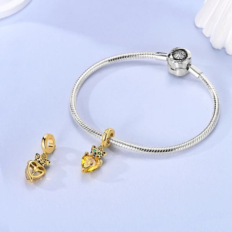 Luxury Sterling Silver Moon Sun Charm for Bracelets and Necklaces