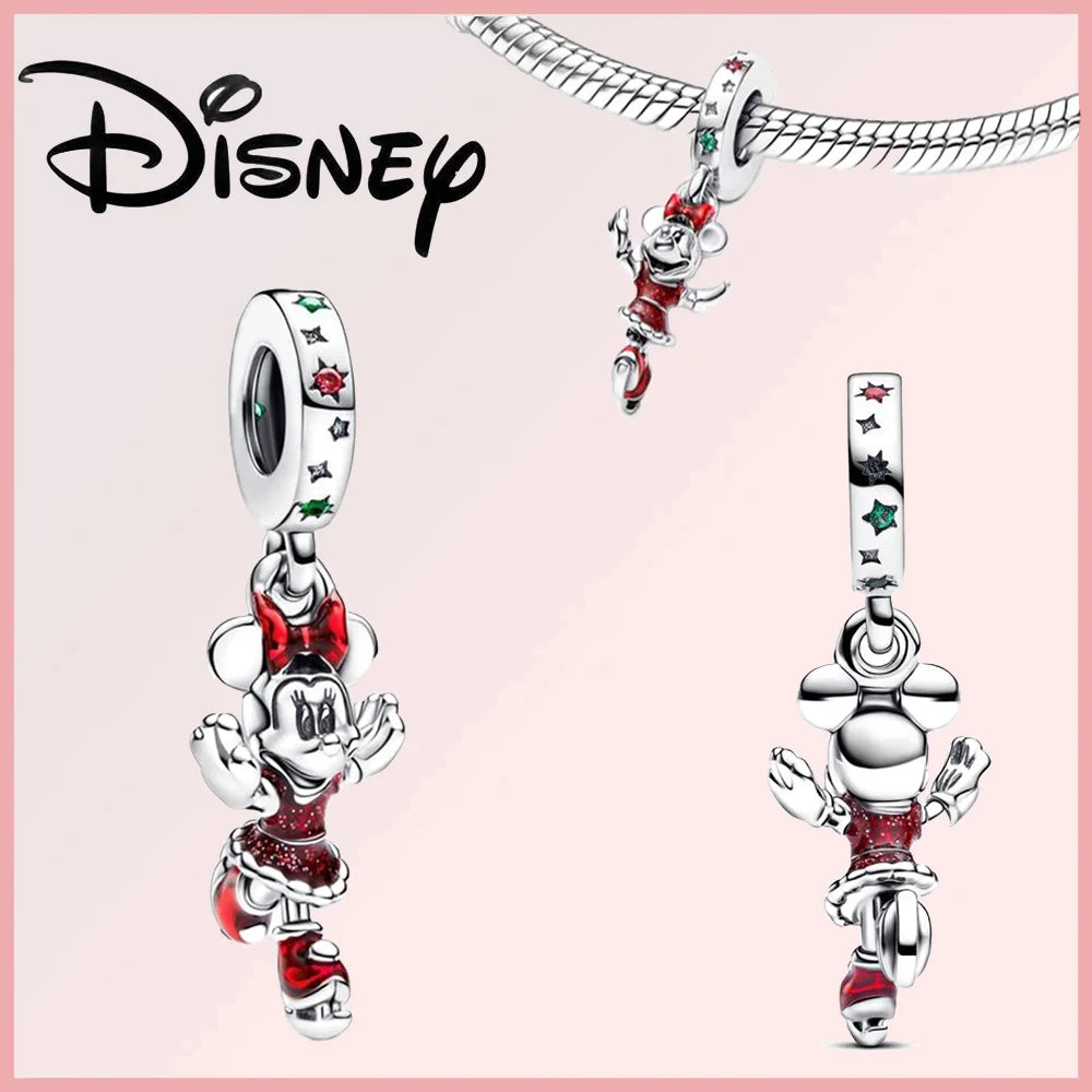 Disney 925 Sterling Silver Stitch Minnie Winnie Dangle