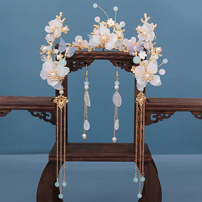 Vintage Chinese Hanfu Hair Accessories Set for Bridal Elegance