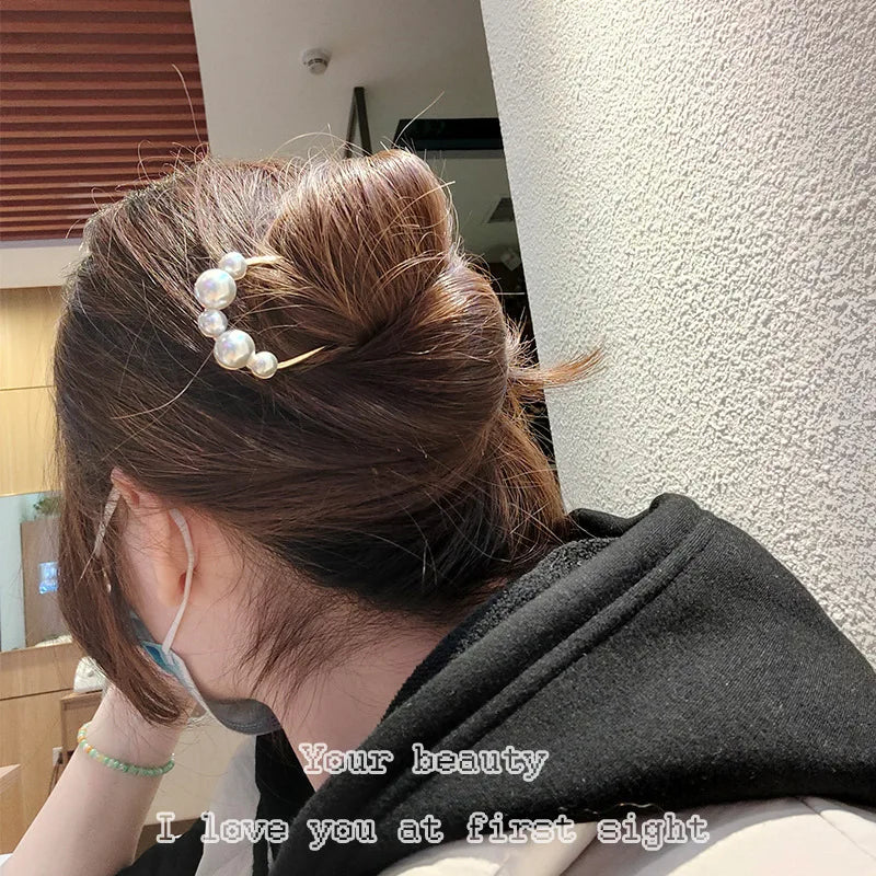 Elegant Pearl U Shaped Hairpins for Bridal Hairstyles
